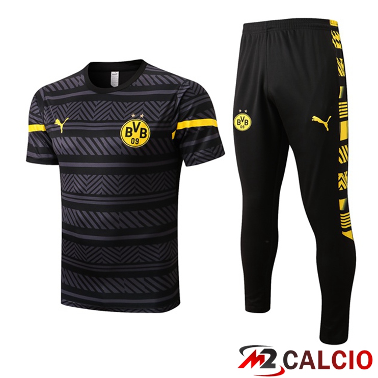 T Shirt Allenamento Dortmund BVB + Pantaloni Grigio 2022/2023