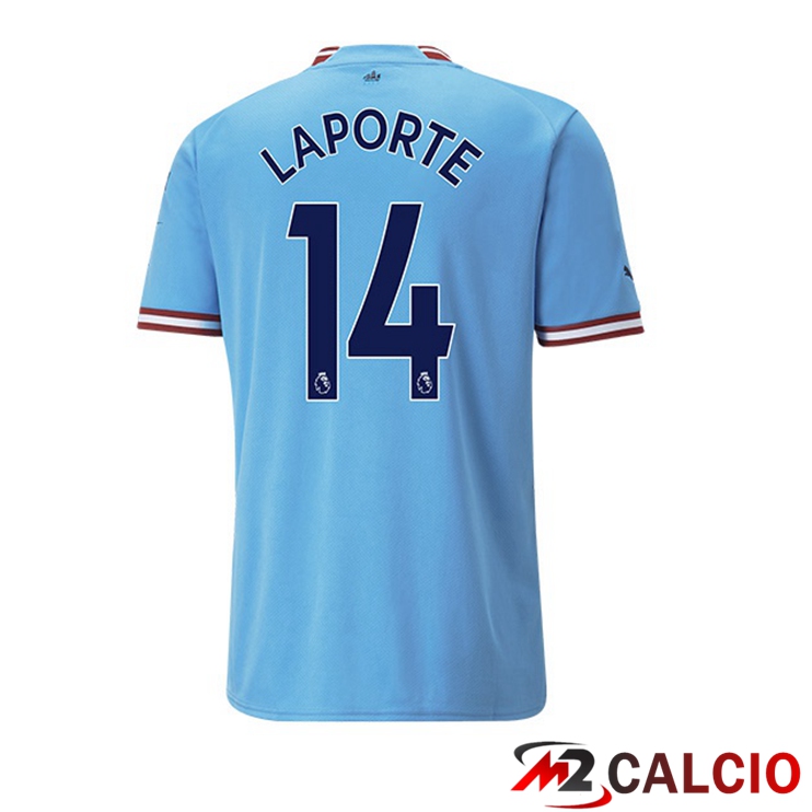 Maglie Calcio Manchester City (Aymeric Laporte 14) Prima Blu 2022/2023