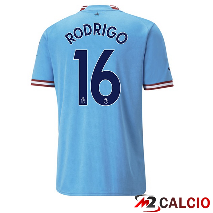 Maglie Calcio Manchester City (Rodrigo 16) Prima Blu 2022/2023