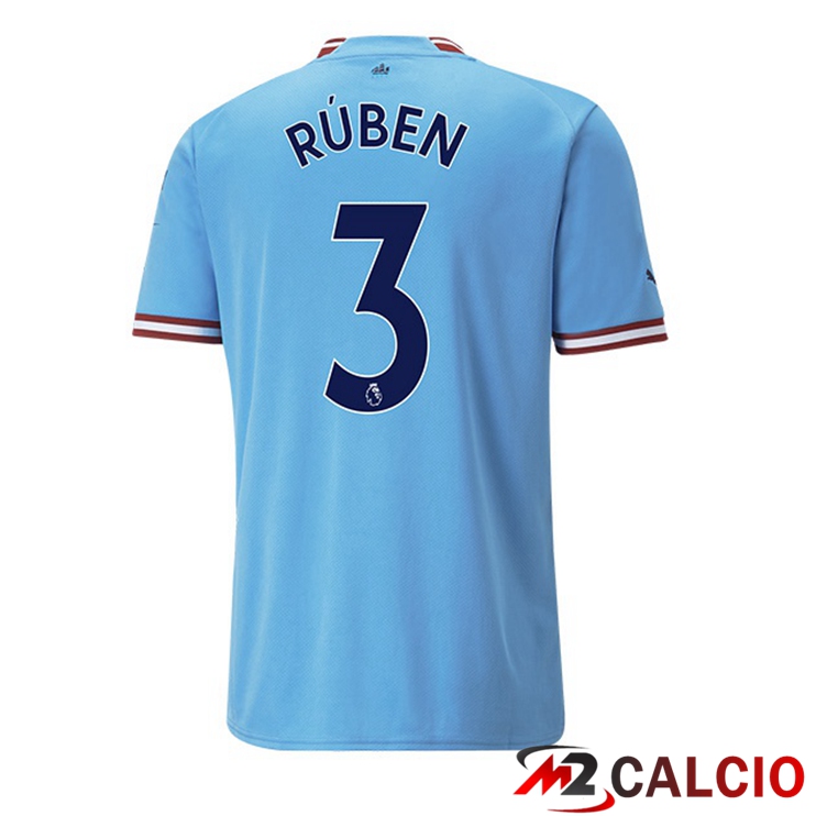 Maglie Calcio Manchester City (Ruben Dias 3) Prima Blu 2022/2023