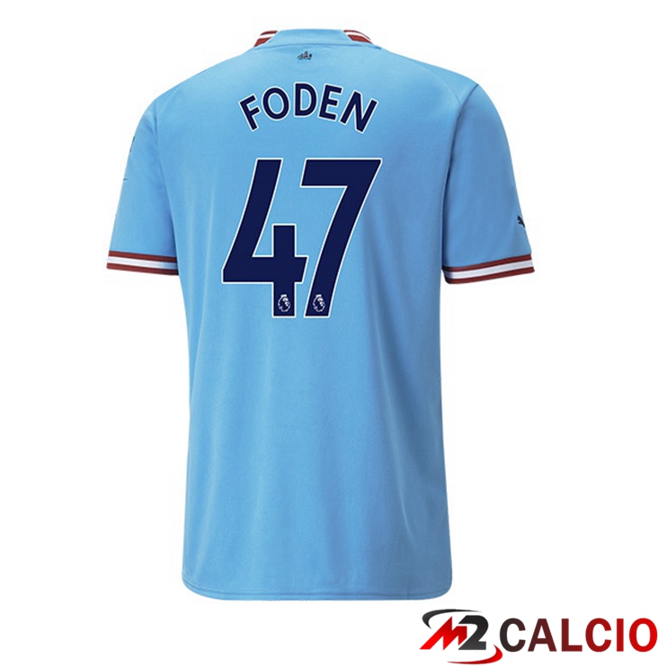 Maglie Calcio Manchester City (Phil Foden 47) Prima Blu 2022/2023