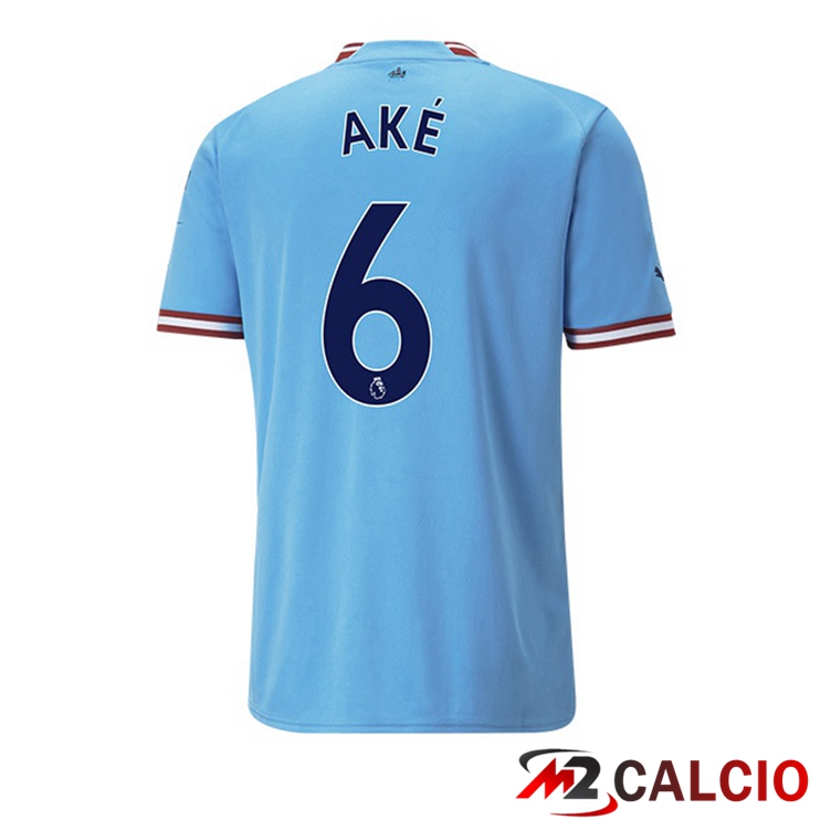 Maglie Calcio Manchester City (Nathan Ake 6) Prima Blu 2022/2023