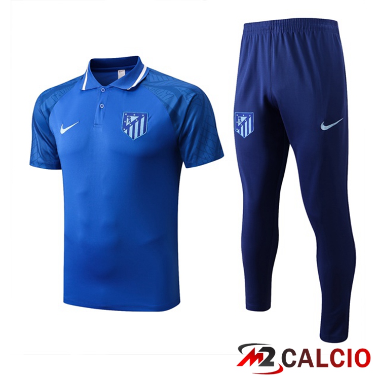 Kit Maglia Polo Atletico Madrid + Pantaloni Blu 2022/2023