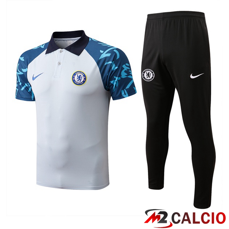 Kit Maglia Polo FC Chelsea + Pantaloni Grigio 2022/2023