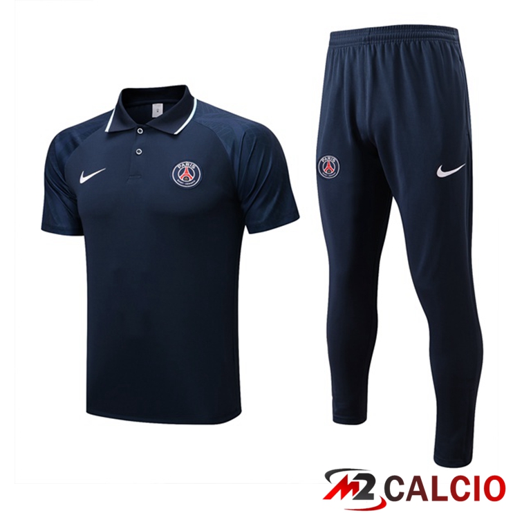 Kit Maglia Polo Paris PSG + Pantaloni Blu Reale 2022/2023