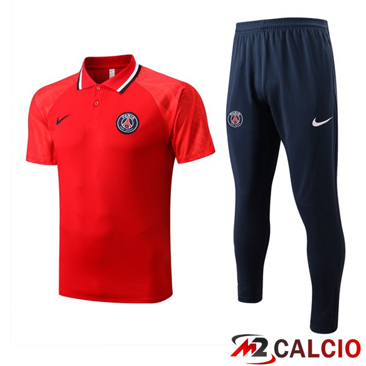 Kit Maglia Polo Paris PSG + Pantaloni Rosso 2022/2023
