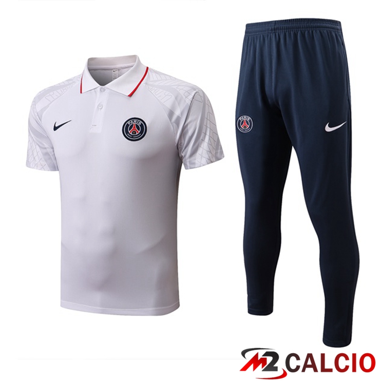 Kit Maglia Polo Paris PSG + Pantaloni Bianco 2022/2023