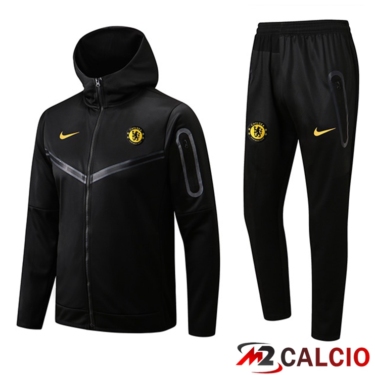 Insieme Giacca Con Cappuccio Tuta FC Chelsea Nero 2022/2023
