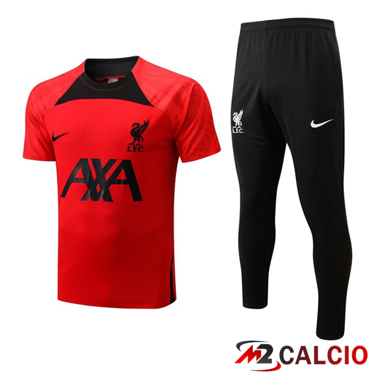 T Shirt Allenamento FC Liverpool + Pantaloni Rosso 2022/2023