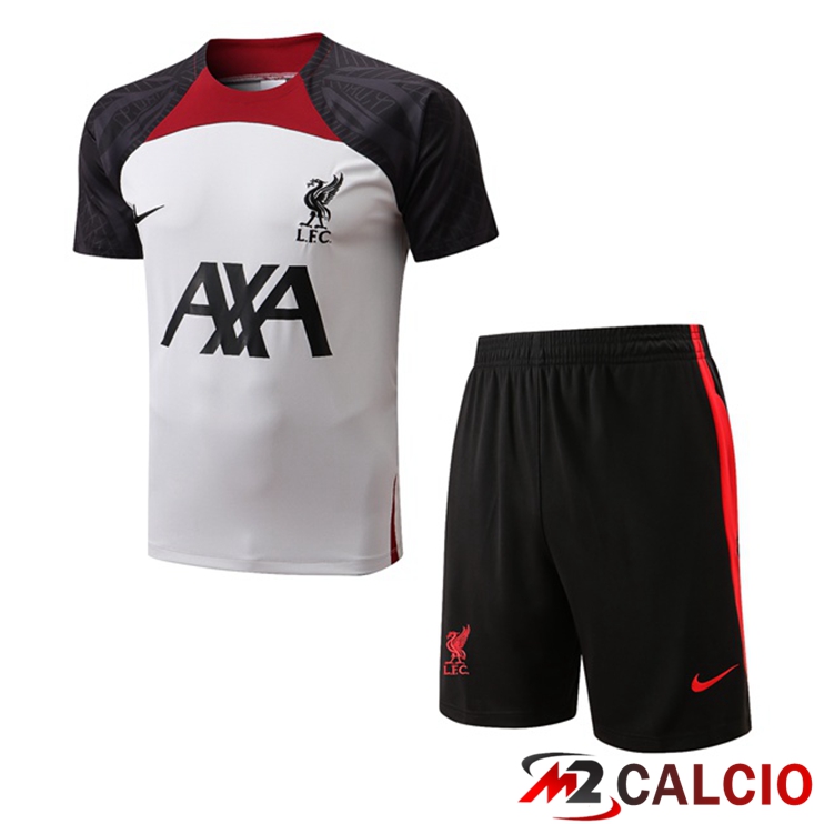 T Shirt Allenamento FC Liverpool + Pantaloncini Bianco Nero 2022/2023