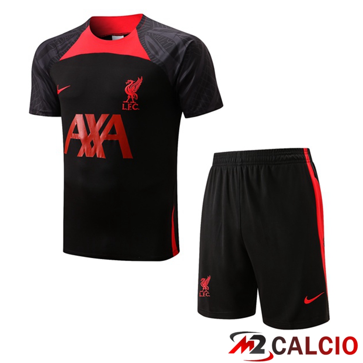 T Shirt Allenamento FC Liverpool + Pantaloncini Nero 2022/2023