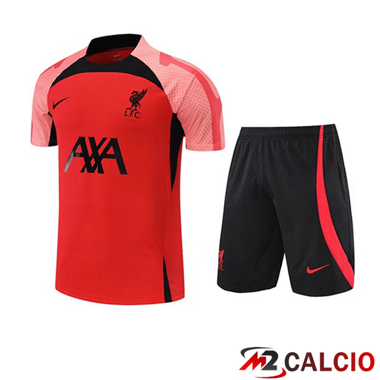 T Shirt Allenamento FC Liverpool + Pantaloncini Rosso 2022/2023