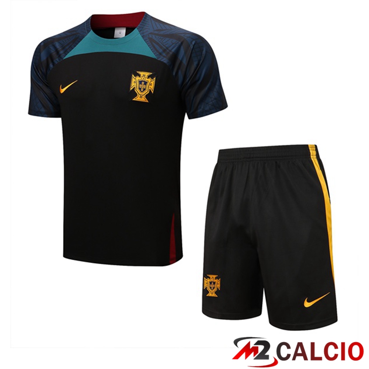 T Shirt Allenamento Portogallo + Pantaloncini Rosso 2022/2023