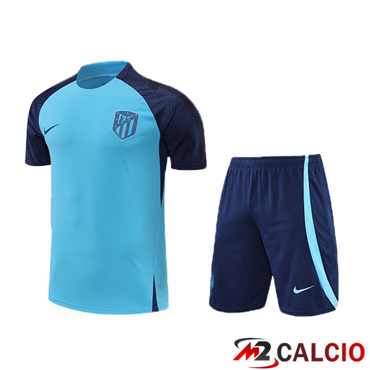 T Shirt Allenamento Atletico Madrid + Pantaloncini Blu 2022/2023