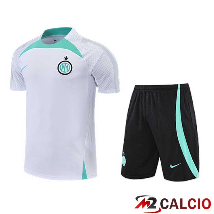 T Shirt Allenamento Inter Milan + Pantaloncini Bianco 2022/2023