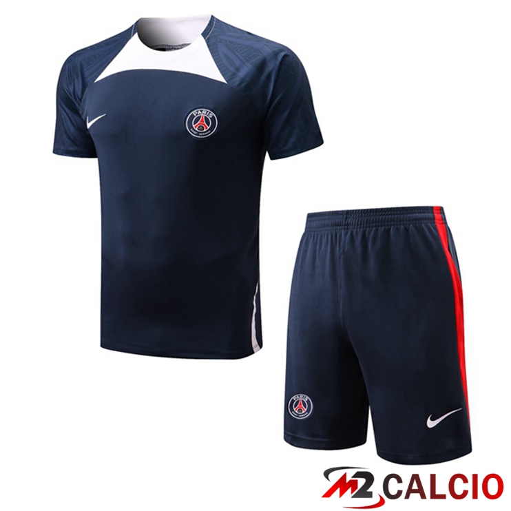 T Shirt Allenamento Paris PSG + Pantaloncini Blu Reale 2022/2023
