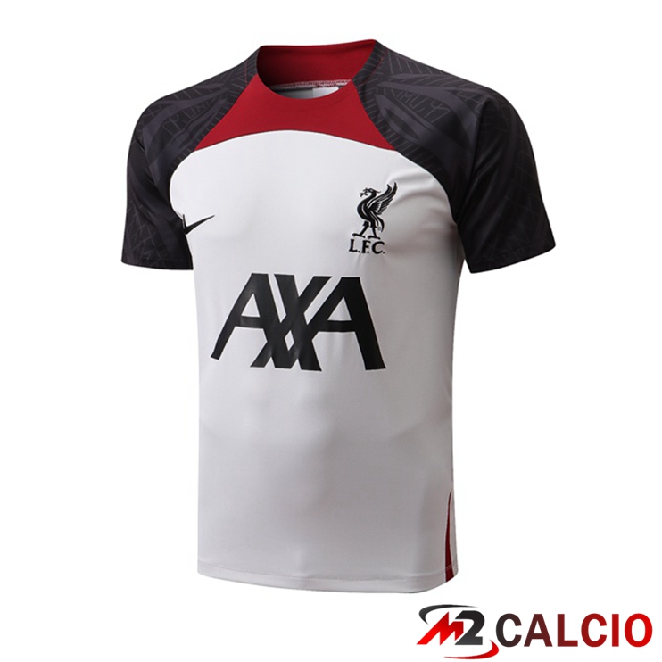 T Shirt Allenamento FC Liverpool Bianco Nero 2022/2023