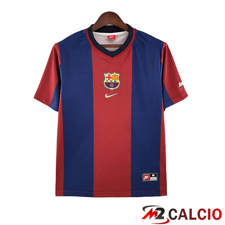 Maglie Calcio FC Barcellona Retro Prima Blu Rosso 1998-1999