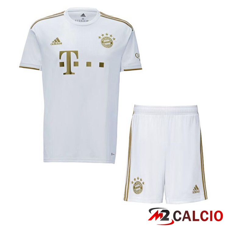 Maglie Calcio Bayern Monaco Bambino Seconda Bianco 2022/2023
