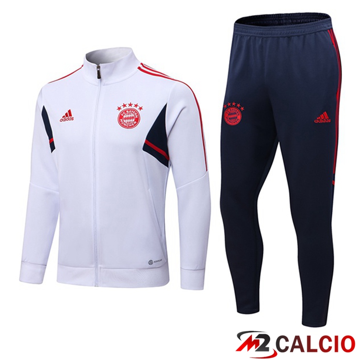 Insieme Tuta Calcio - Giacca Bayern Monaco Bianco 2022/2023