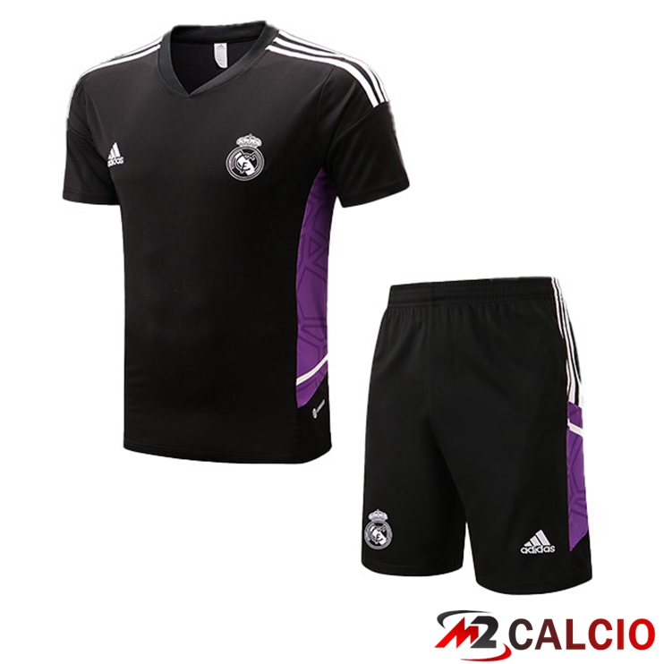 T Shirt Allenamento Real Madrid + Shorts Nero 2022/2023