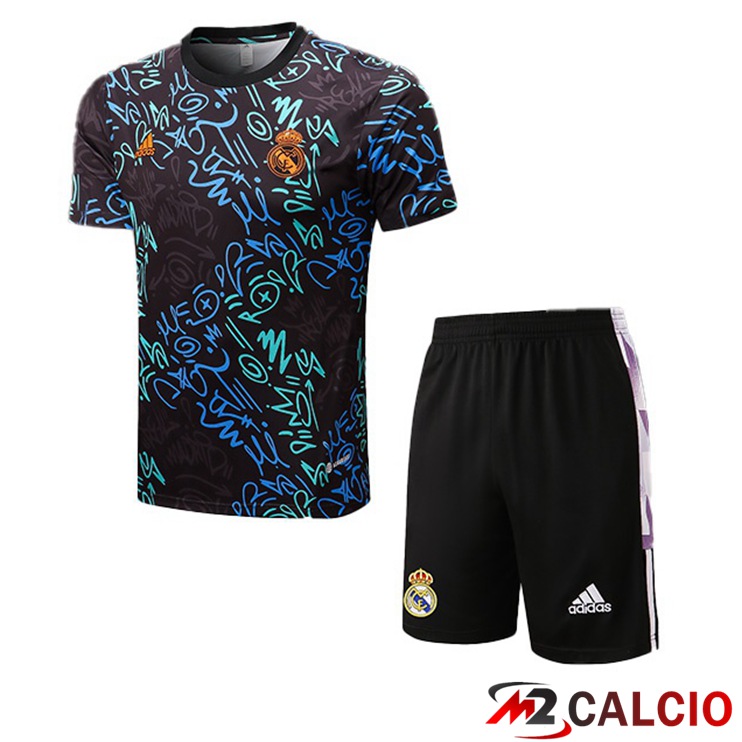 T Shirt Allenamento Real Madrid + Shorts Nero 2022/2023