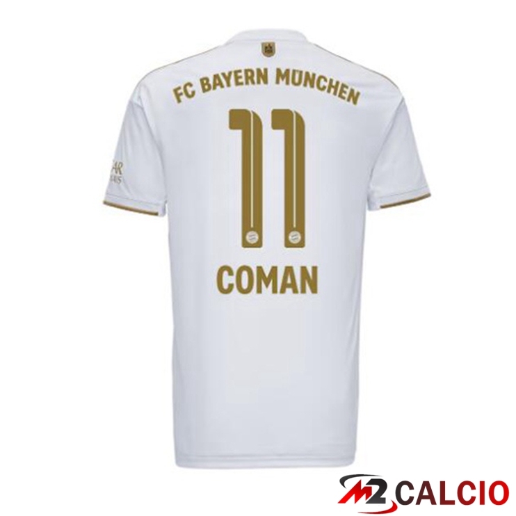 Maglie Calcio Bayern Monaco (Coman 11) Seconda Bianco 2022/2023
