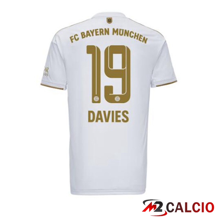 Maglie Calcio Bayern Monaco (Davies 19) Seconda Bianco 2022/2023