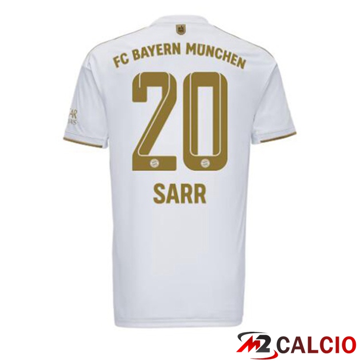 Maglie Calcio Bayern Monaco (Sarr 20) Seconda Bianco 2022/2023