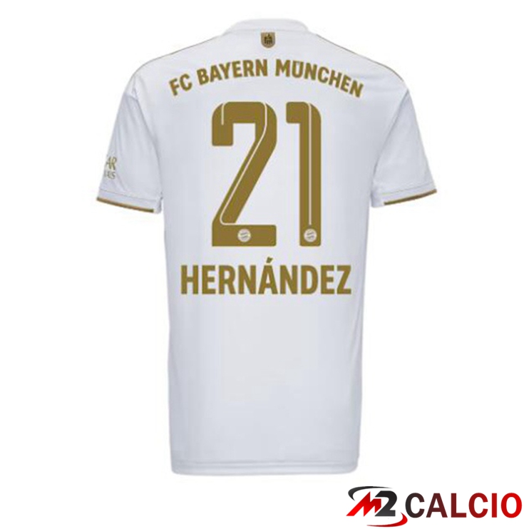 Maglie Calcio Bayern Monaco (Hernández 21) Seconda Bianco 2022/2023