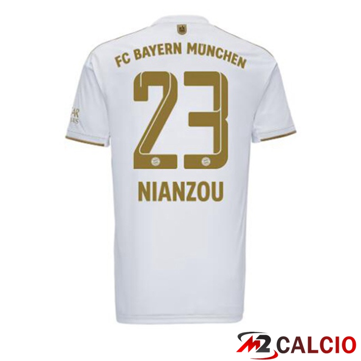 Maglie Calcio Bayern Monaco (Nianzou 23) Seconda Bianco 2022/2023