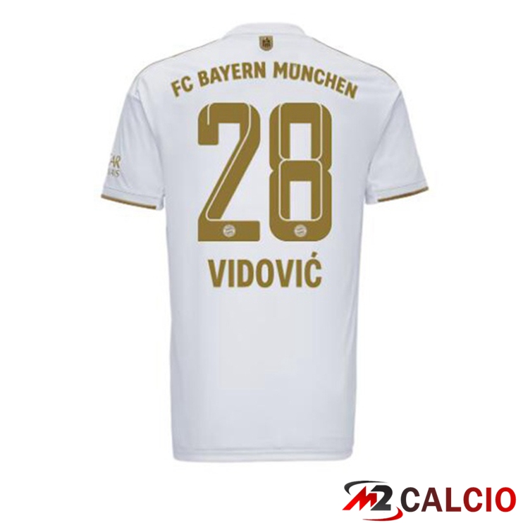 Maglie Calcio Bayern Monaco (Vidović 28) Seconda Bianco 2022/2023