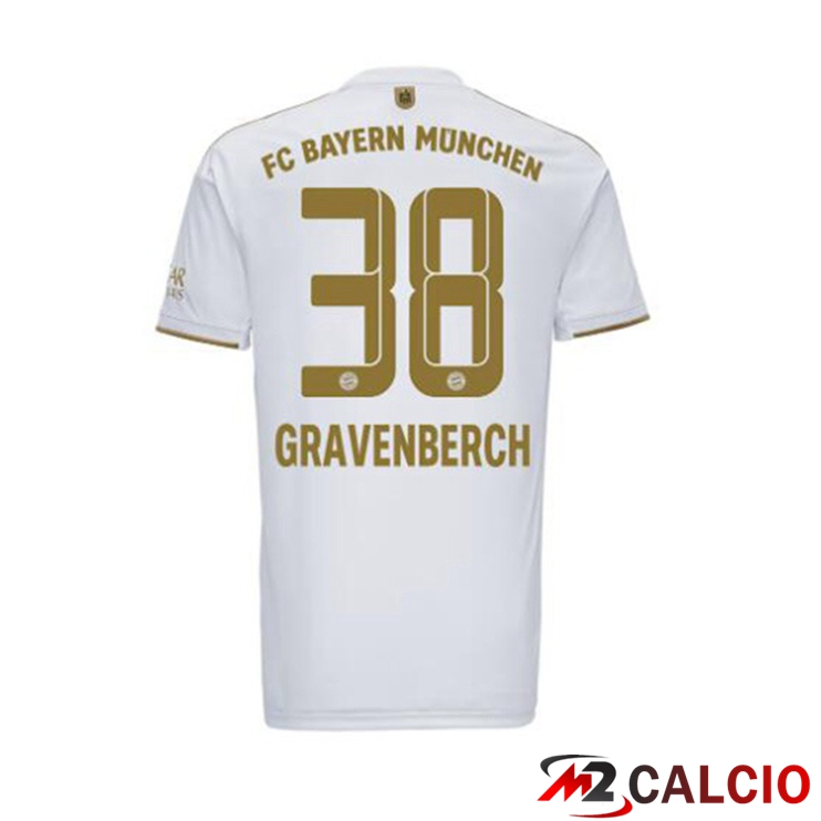 Maglie Calcio Bayern Monaco (Gravenberch 38) Seconda Bianco 2022/2023