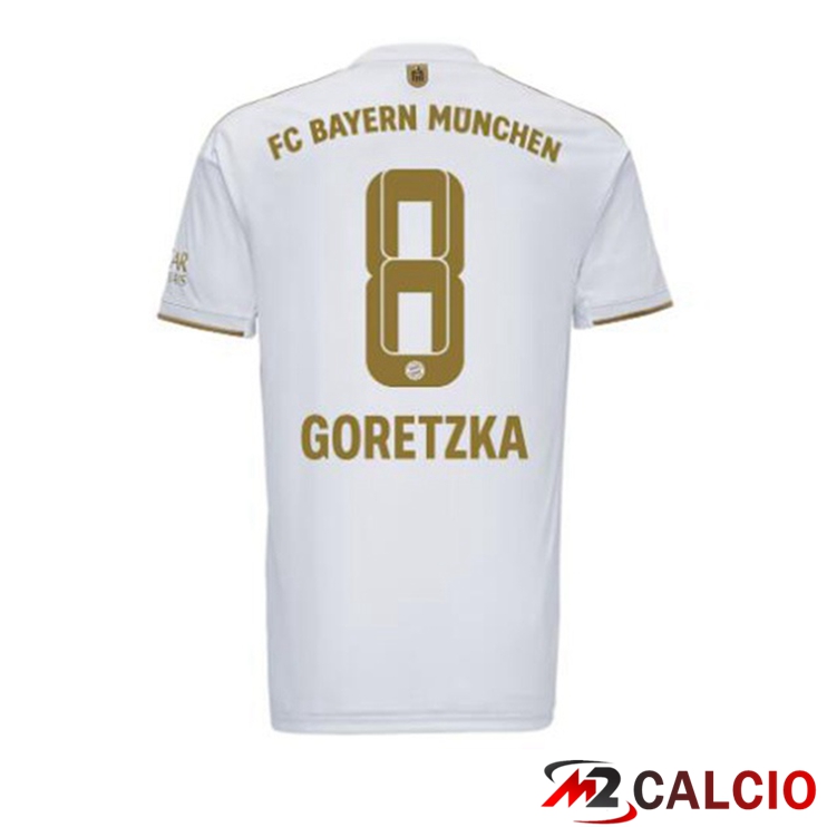 Maglie Calcio Bayern Monaco (Goretzka 8) Seconda Bianco 2022/2023