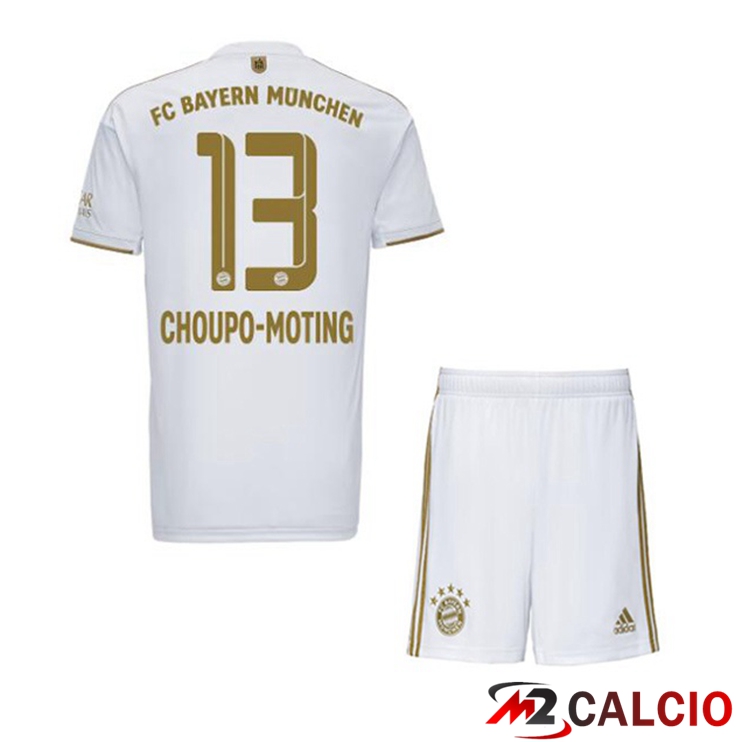 Maglie Calcio Bayern Monaco (Choupo-Moting 13) Bambino Seconda Bianco 2022/2023