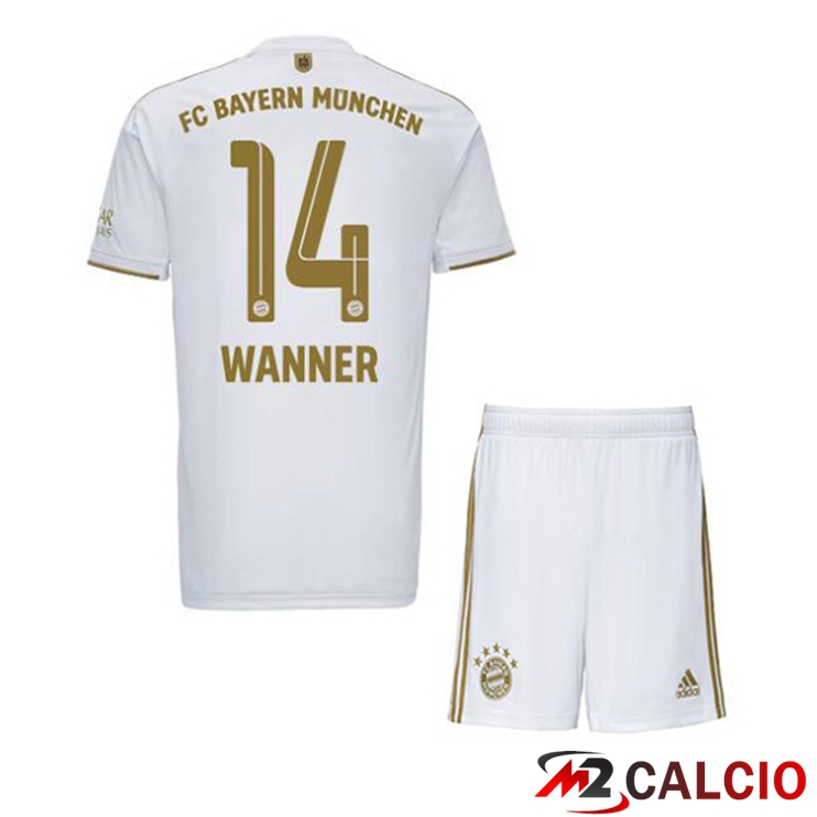 Maglie Calcio Bayern Monaco (Wanner 14) Bambino Seconda Bianco 2022/2023