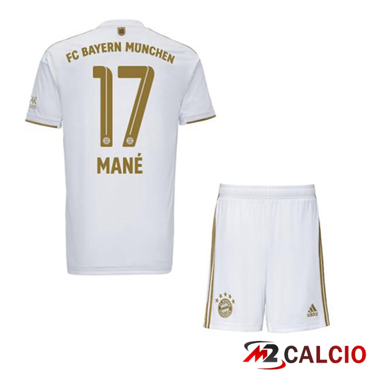 Maglie Calcio Bayern Monaco (Mané 17) Bambino Seconda Bianco 2022/2023