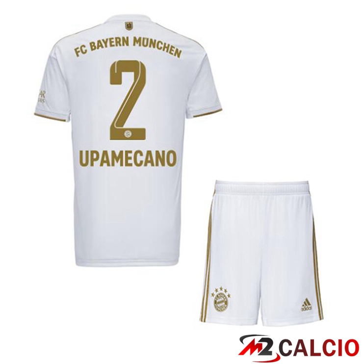 Maglie Calcio Bayern Monaco (Upamecano 2) Bambino Seconda Bianco 2022/2023