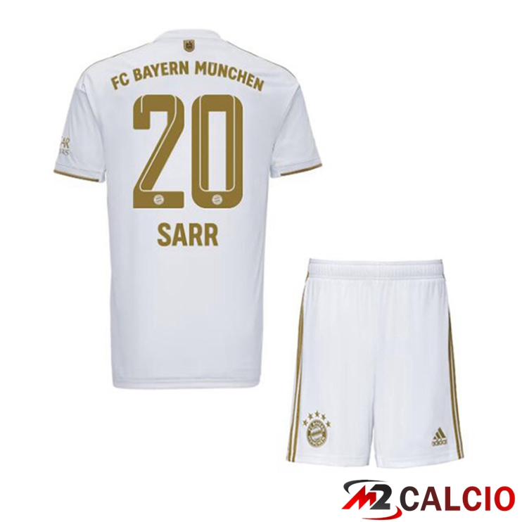 Maglie Calcio Bayern Monaco (Sarr 20) Bambino Seconda Bianco 2022/2023