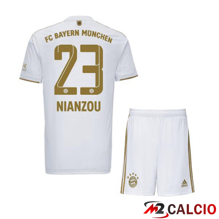 Maglie Calcio Bayern Monaco (Nianzou 23) Bambino Seconda Bianco 2022/2023