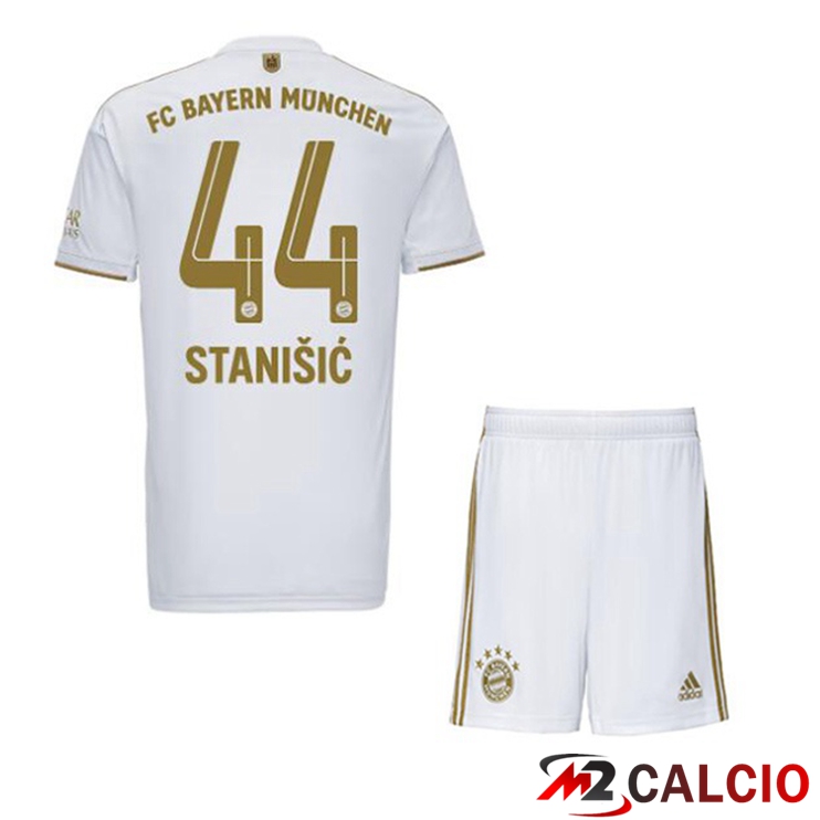Maglie Calcio Bayern Monaco (Stanišić 44) Bambino Seconda Bianco 2022/2023
