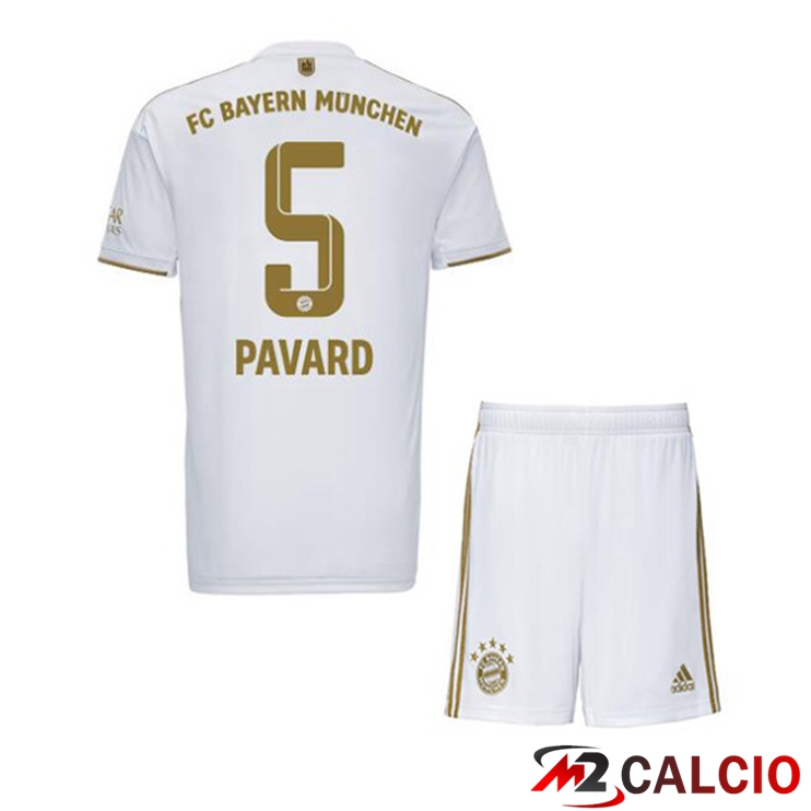Maglie Calcio Bayern Monaco (Pavard 5) Bambino Seconda Bianco 2022/2023