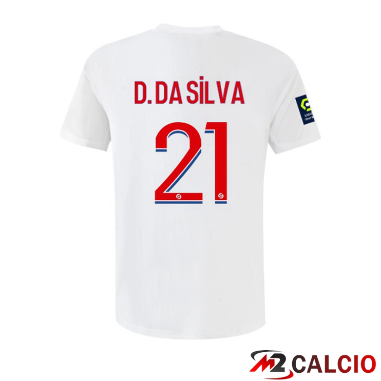 Maglie Calcio Lyon OL (D. DA SILVA 21) Prima Bianco 2022/2023