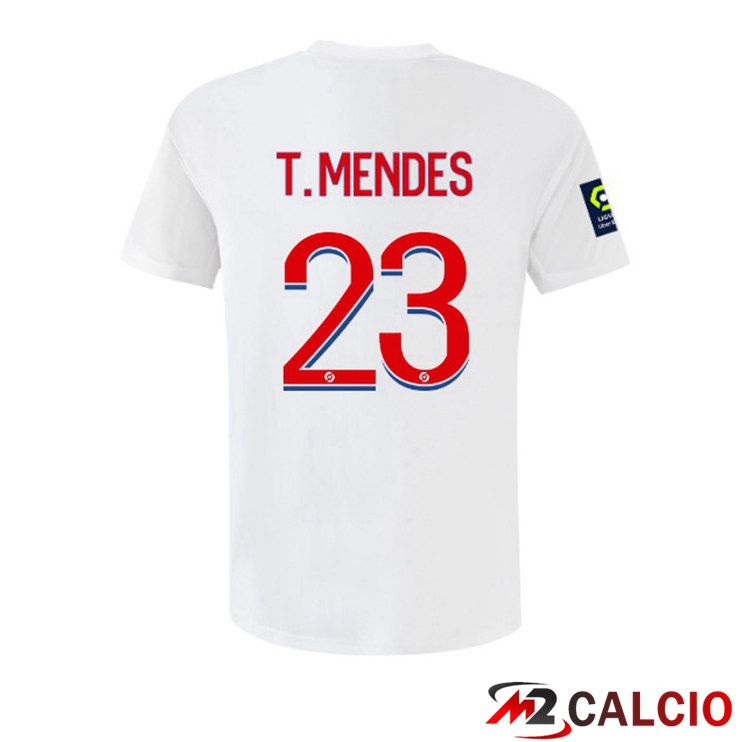 Maglie Calcio Lyon OL (T. MENDES 23) Prima Bianco 2022/2023
