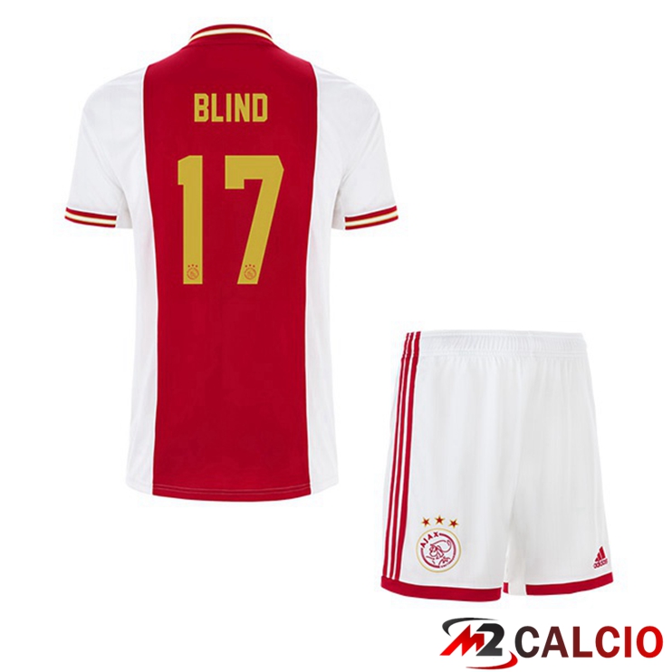Maglie Calcio AFC Ajax (Blind 17) Bambino Prima Bianco Rosso 2022/2023