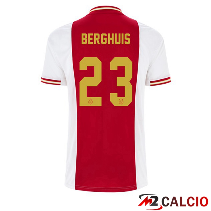 Maglie Calcio AFC Ajax (Berghuis 23) Prima Bianco Rosso 2022/2023