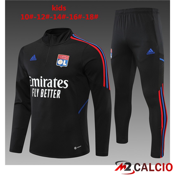 Tuta Calcio Lyon OL Bambino Nero 2022/2023