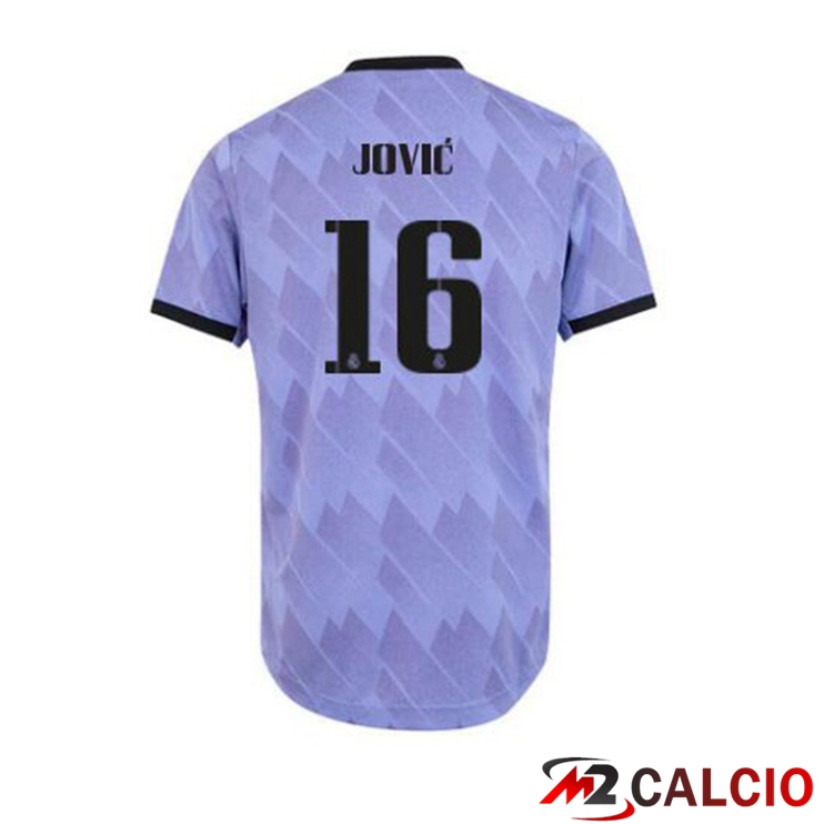 Maglie Calcio Real Madrid (Jović 16) Seconda Porpora 2022/2023