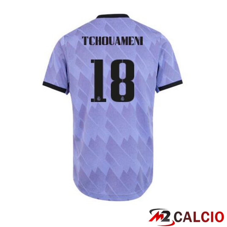 Maglie Calcio Real Madrid (Tchouameni 18) Seconda Porpora 2022/2023
