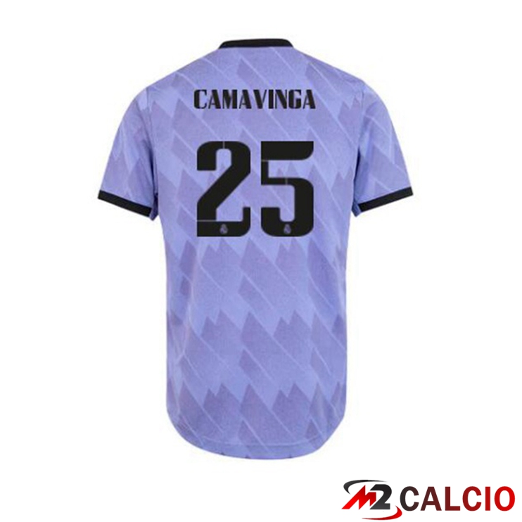 Maglie Calcio Real Madrid (Camavinga 25) Seconda Porpora 2022/2023